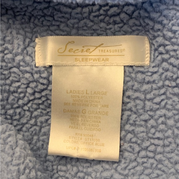 Secret Treasures Women's L Large knobby fleece Belted Bathrobe Robe pockets Tie - Picture 3 of 3